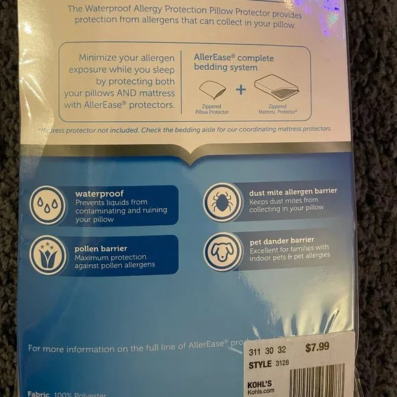 *NEW!!* Good Housekeeping *Allerease* Waterproof Zippered Pillow Protectors - Picture 4 of 4